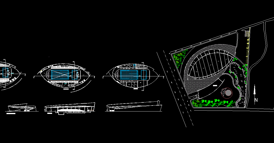 Diseño de la piscina olímpica BLOQUES PARA AUTOCAD GRATIS